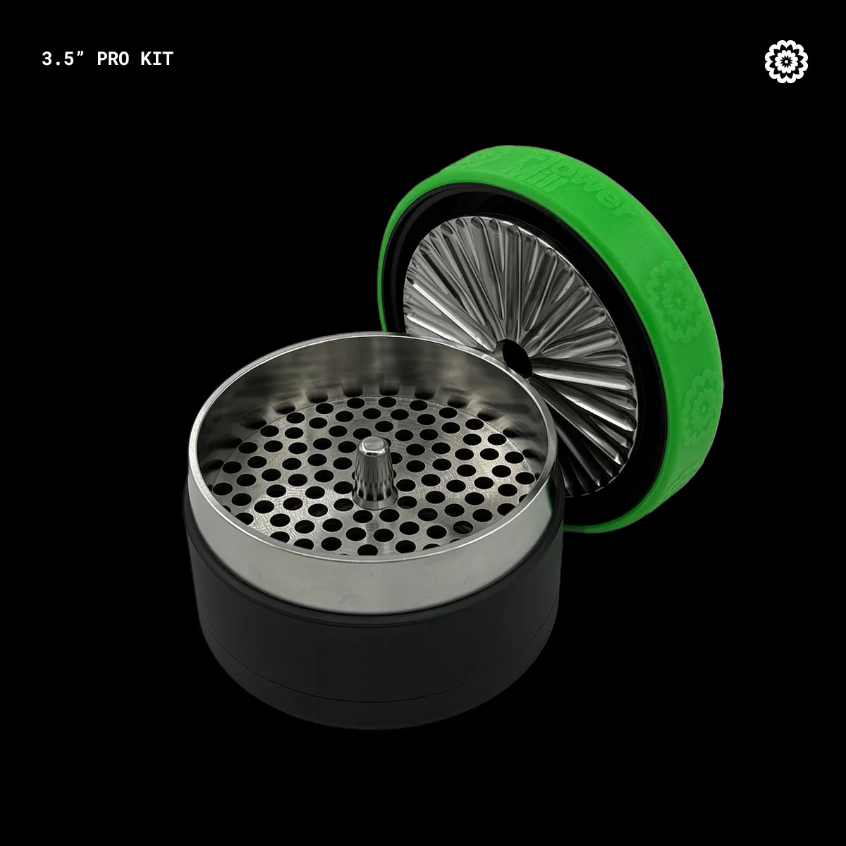 Flower Mill - Next Gen Premium 3.5" Pro Stainless Series - Black – Image 2